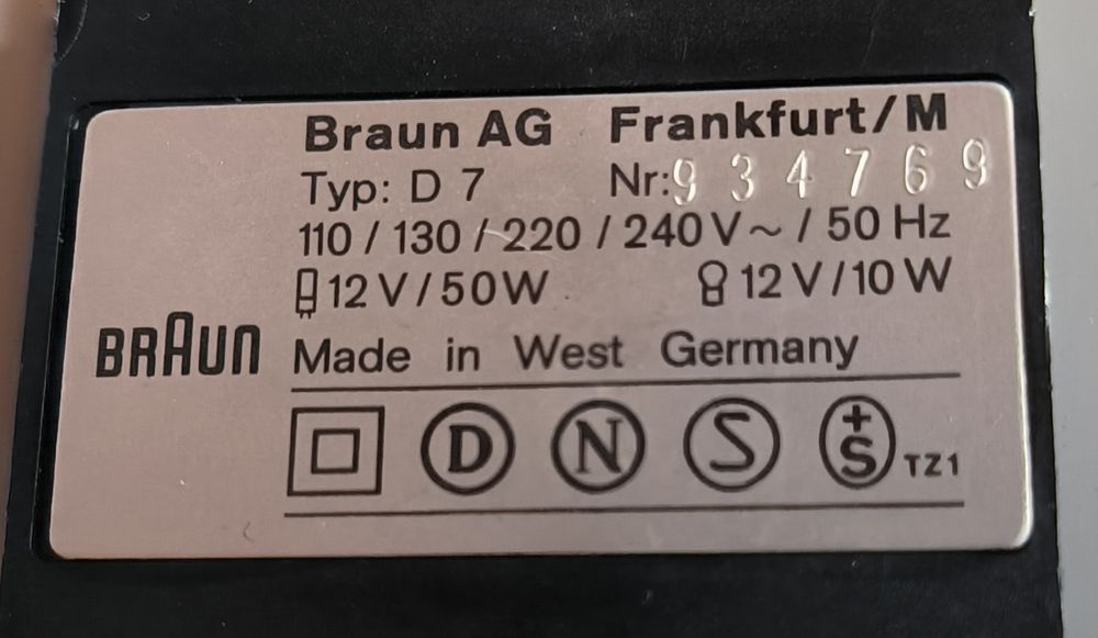 Rrzutnik  BRAUN AG Typ: D 7
Do