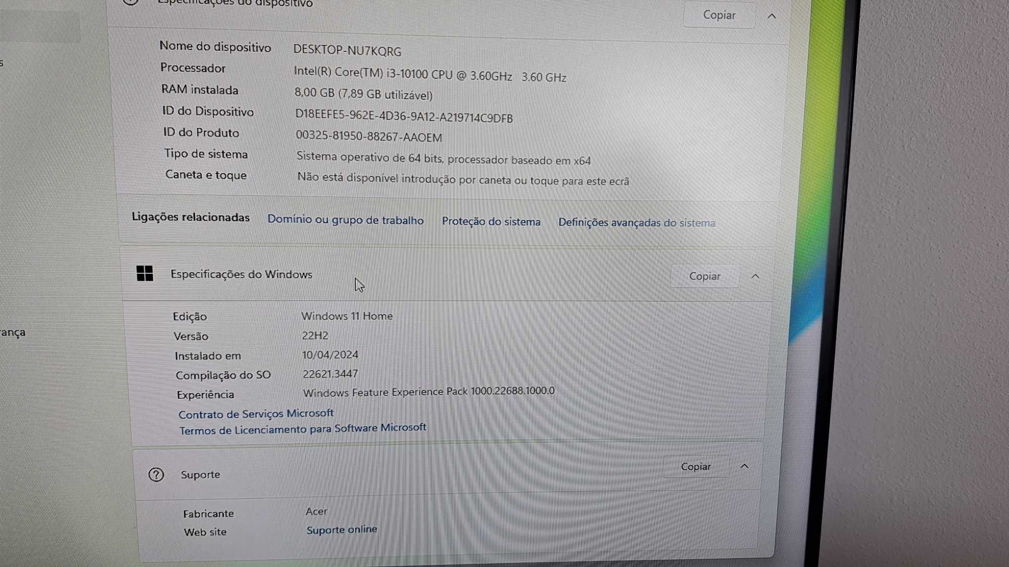 Desktop ACER Aspire XC-895 i3 8G RAM 256G SSD