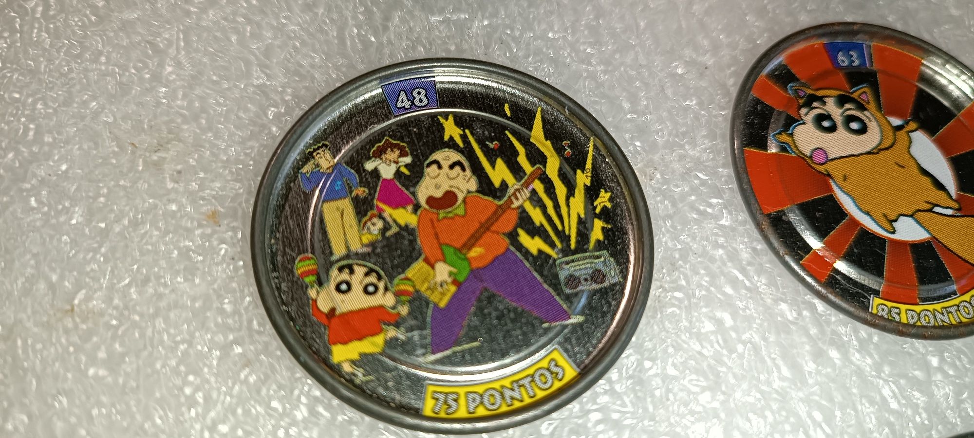 8 tazos coleção Shinchan Bollycao