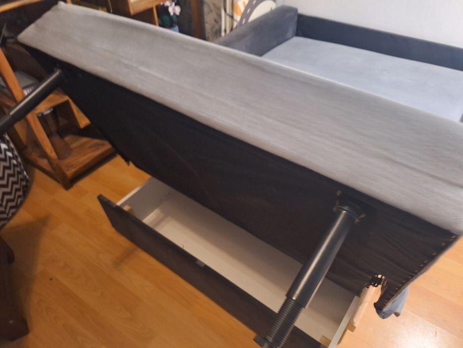 Sofa amerykańska rozkładana szara