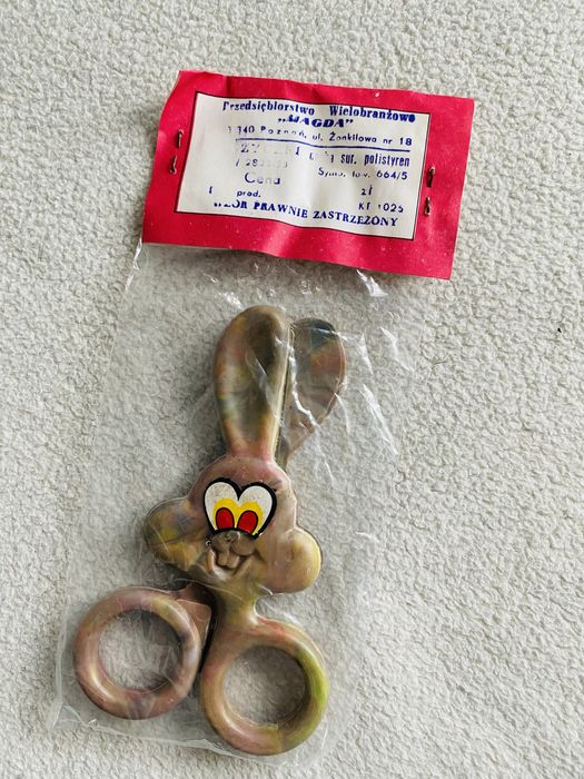 Nożyczki Zajączki dla dzieci vintage PRL lata 90 zabawki zabawka zając