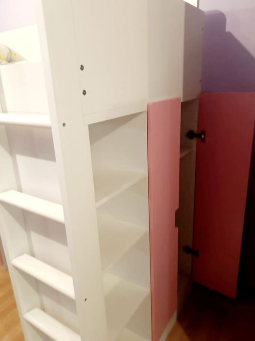 Łóżko piętrowe z biurkiem i szafą IKEA
