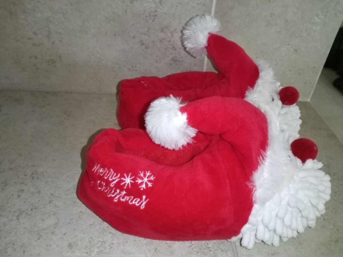 Pantufas pai Natal e chinelos piscina