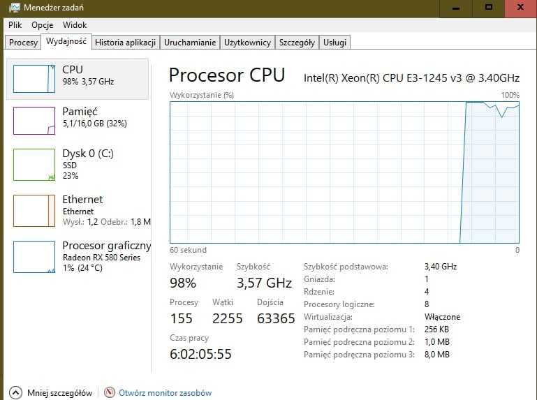 PC do gamingu i pracy – RX 580, Xeon E3-1245 (i7), SSD – tanio!