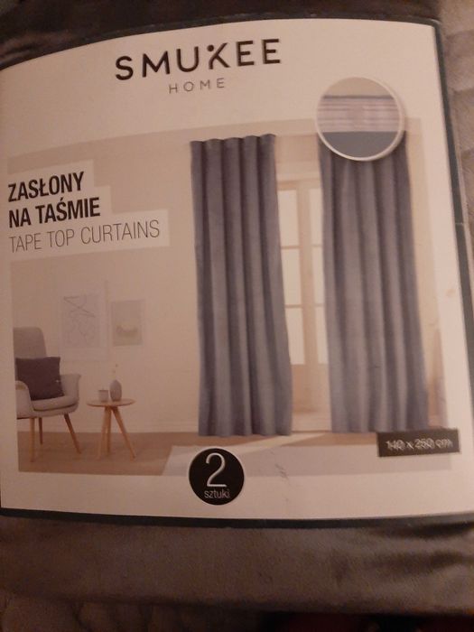Zasłony na taśmie 140×250 welurowe