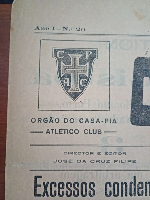 Jornal com 1 século 1925  Porto v Lisboa