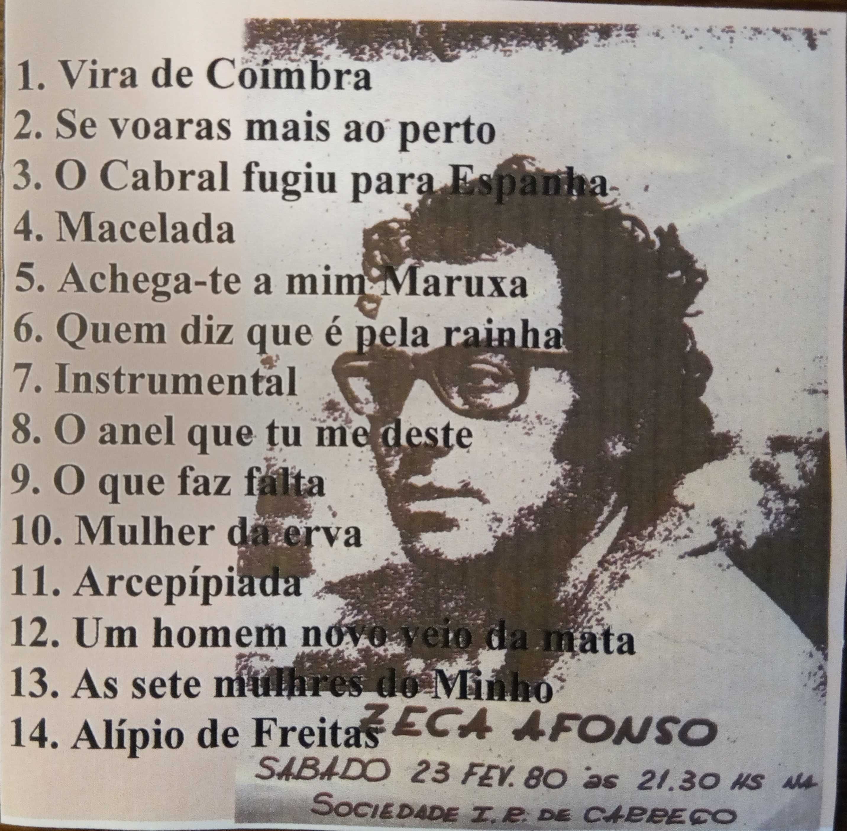 José Afonso	- - - - -		Concerto na Sociedade de Carreço	- - - - -	CD
