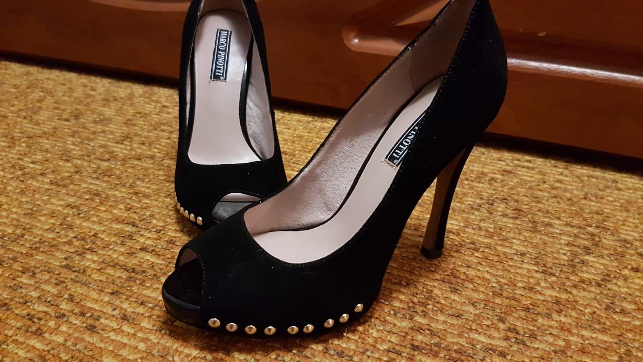 Туфли женские Marco Pinotti чёрные замша каблук-шпилька
