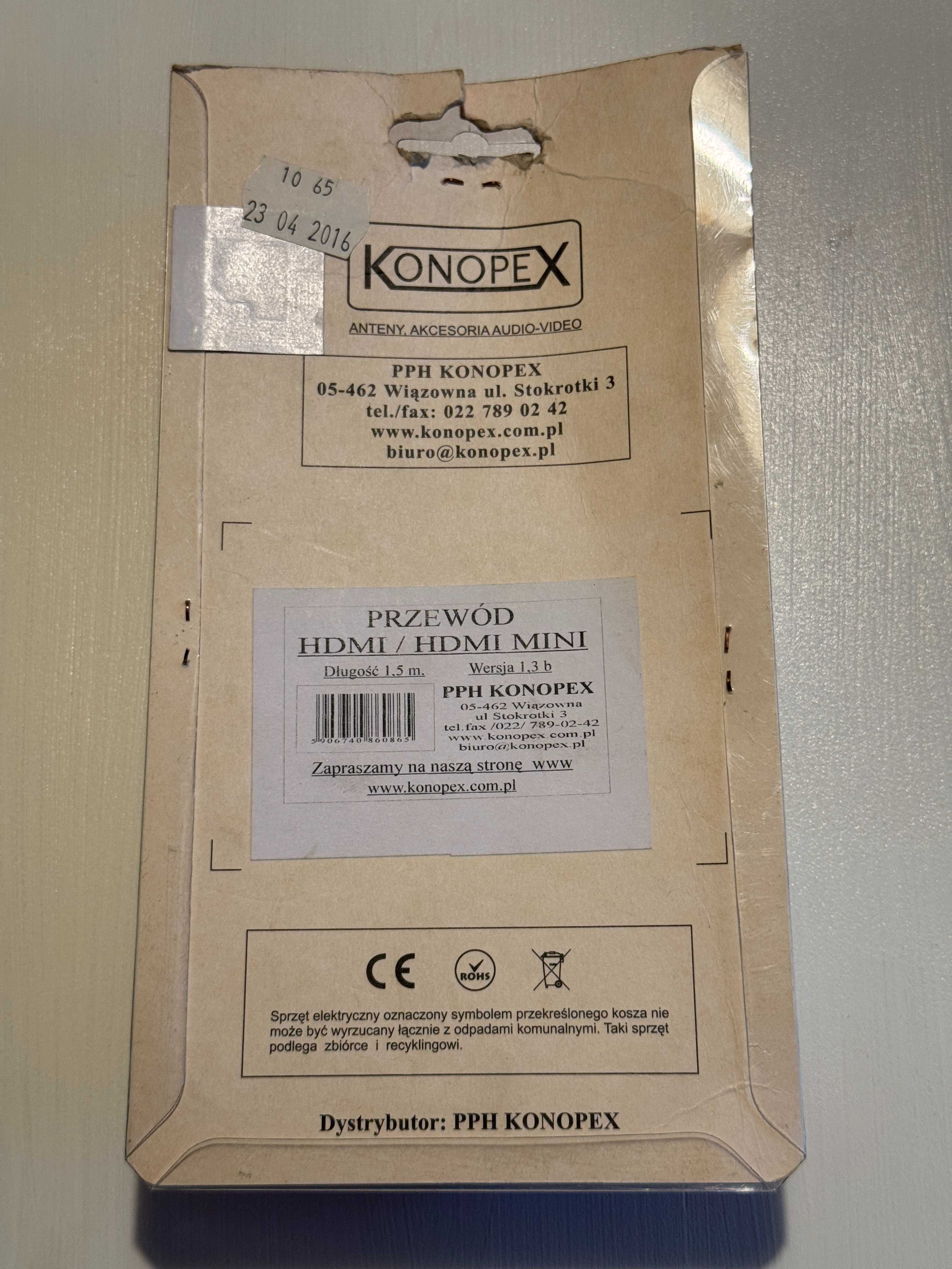 Kabel przejściówka konwerter HDMI na HDMI mini 1,5m HDMImini adapter