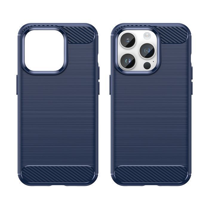 Pokrowiec Carbon Case do iPhone 14 Pro Max - Niebieski