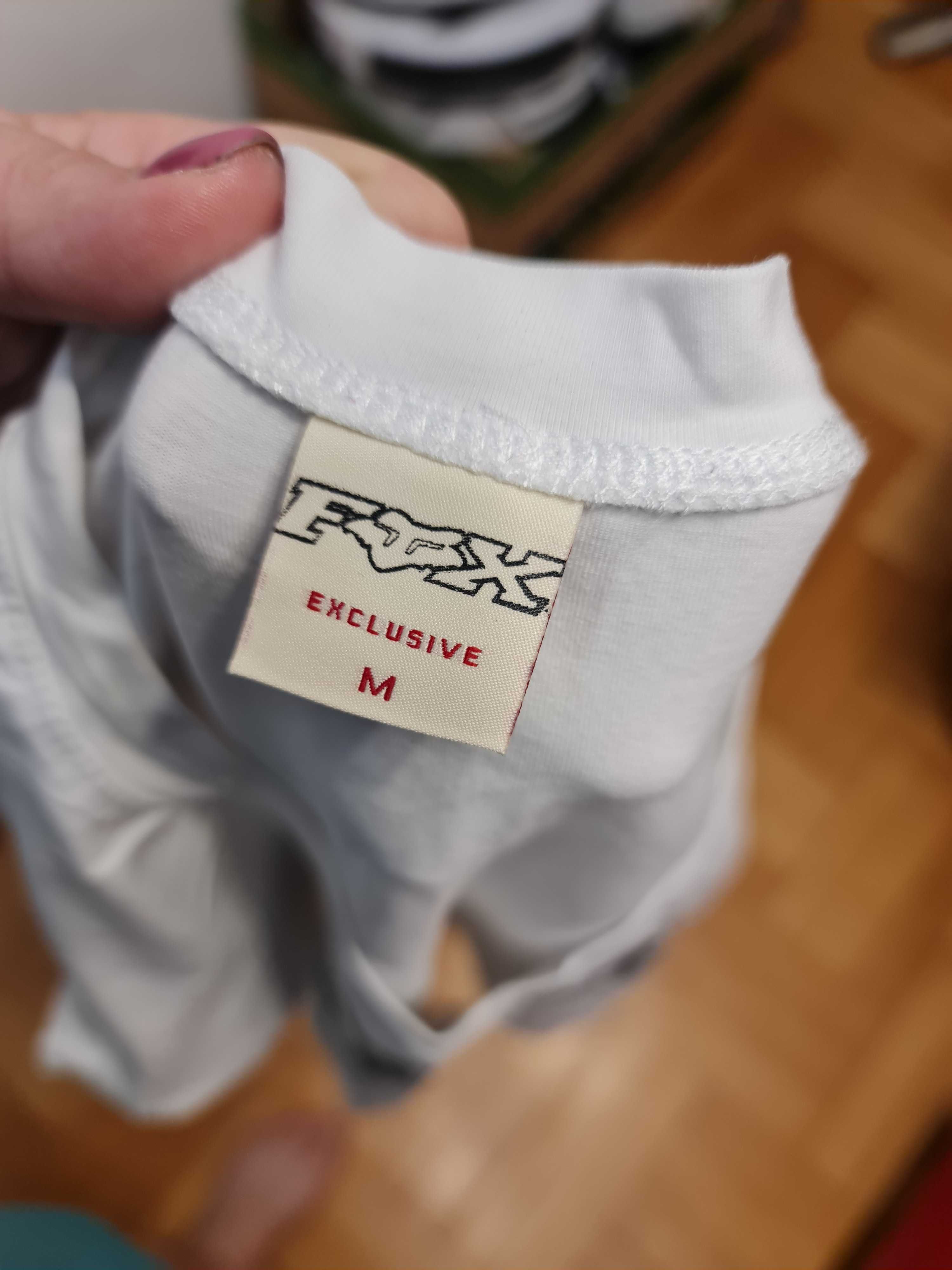 1312a Biała Techniczna Koszulka z logo Fox Racing rozmiar M