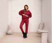 Dresy damskie bordowe ocieplane bluza oversize + spodnie r.UNI wys.24h