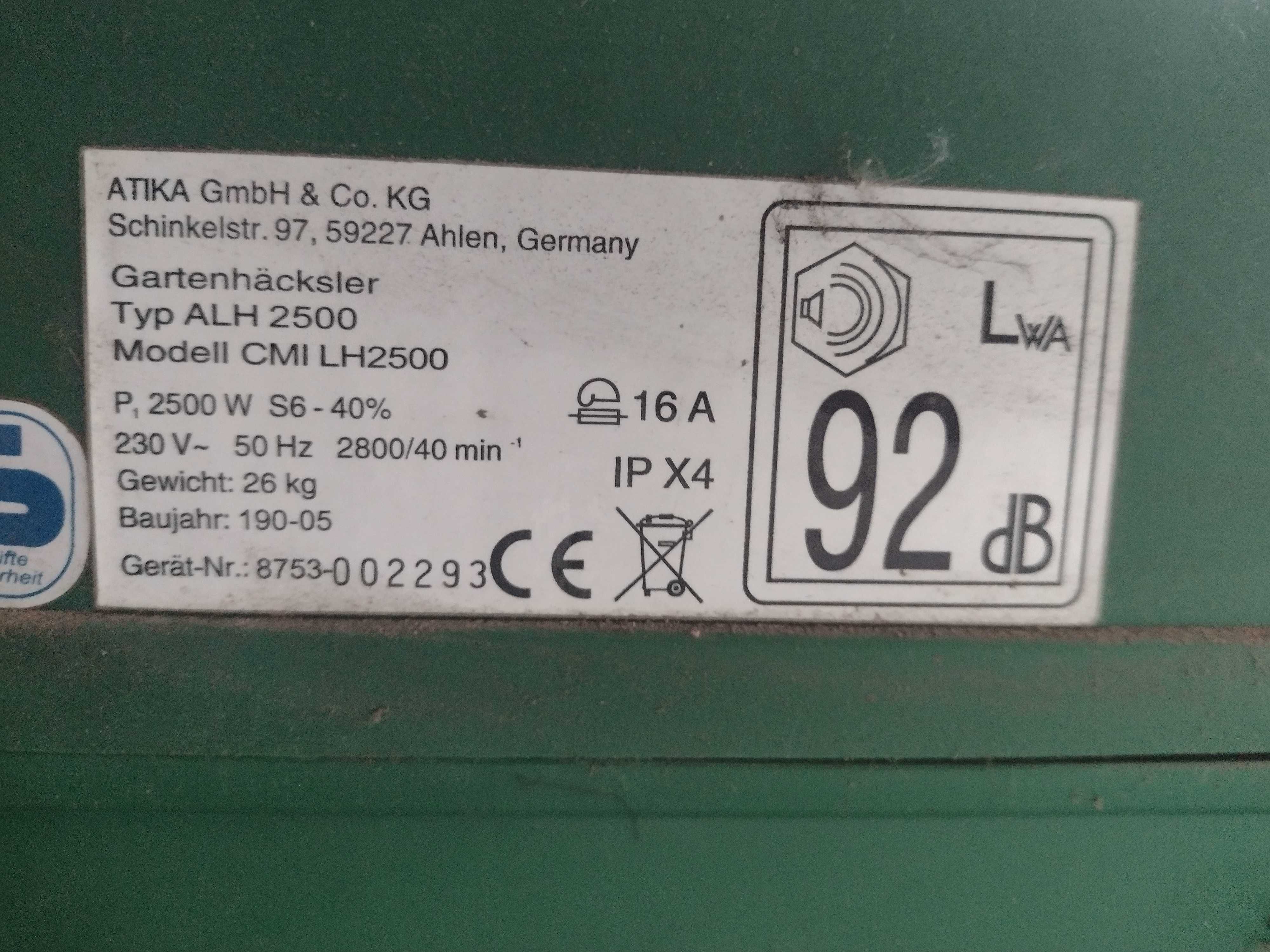 Rozdrabniacz do gałęzi CMI LH 2500 uszkodzony