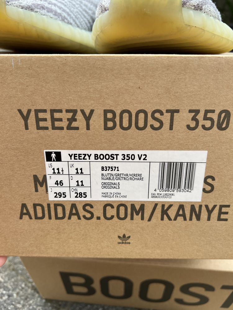 Adidas Yeezy Boost 350 V2 Blue Tint sneakersy niskie szare 46