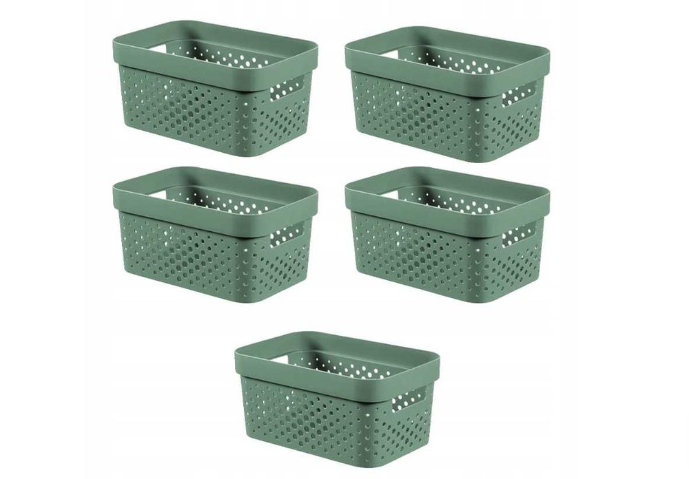 Pudełka koszyki zielone 5szt. CURVER 4,5L INFINITY RECYCLED Organizery