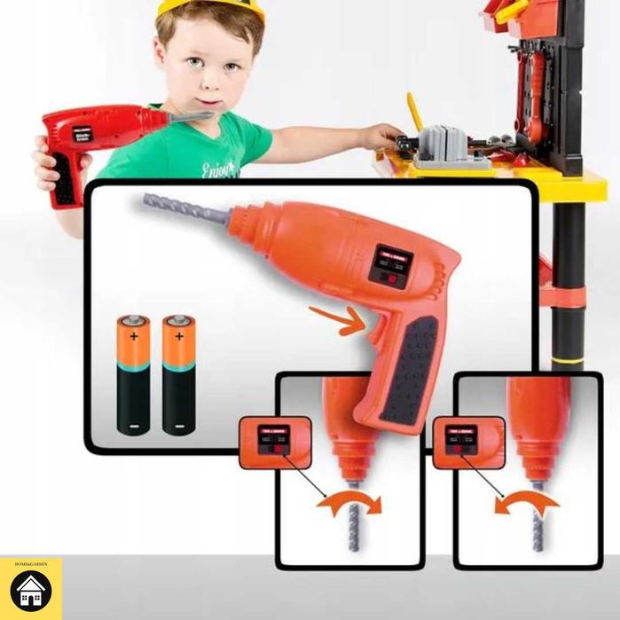 Warsztat dla Dzieci Zabawkowy Zabawka Edukacyjna DUŻO ELEMENTÓWbaterie