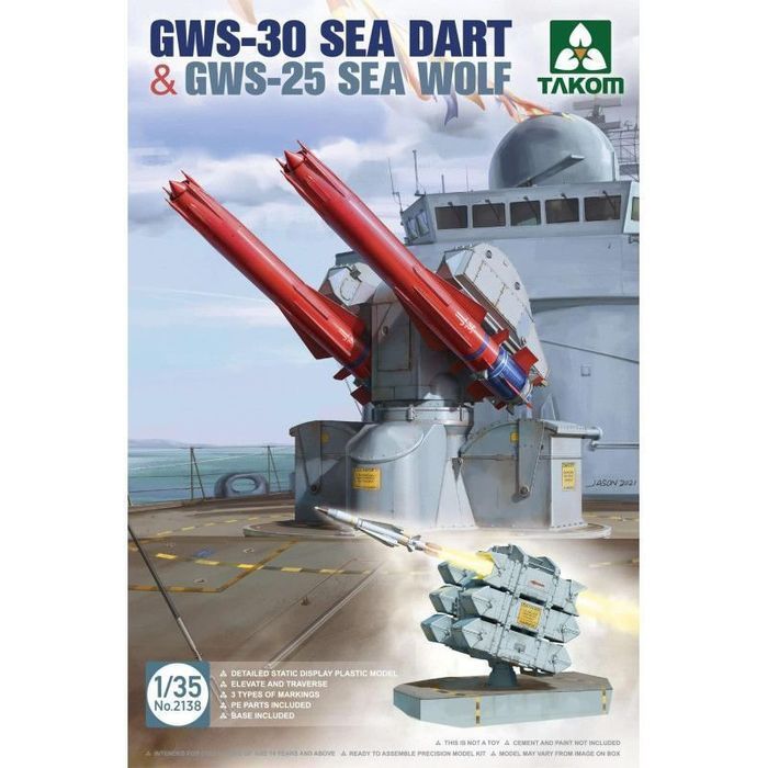 Takom 2138 GWS-30 Sea Dart & GWS-25 Sea Wolf 1/35 model do sklejania