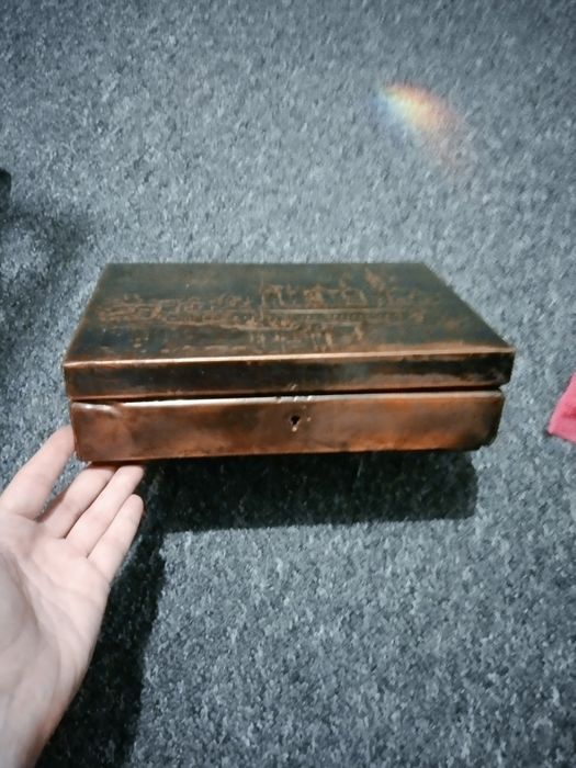 Stara duża szkatułka prl