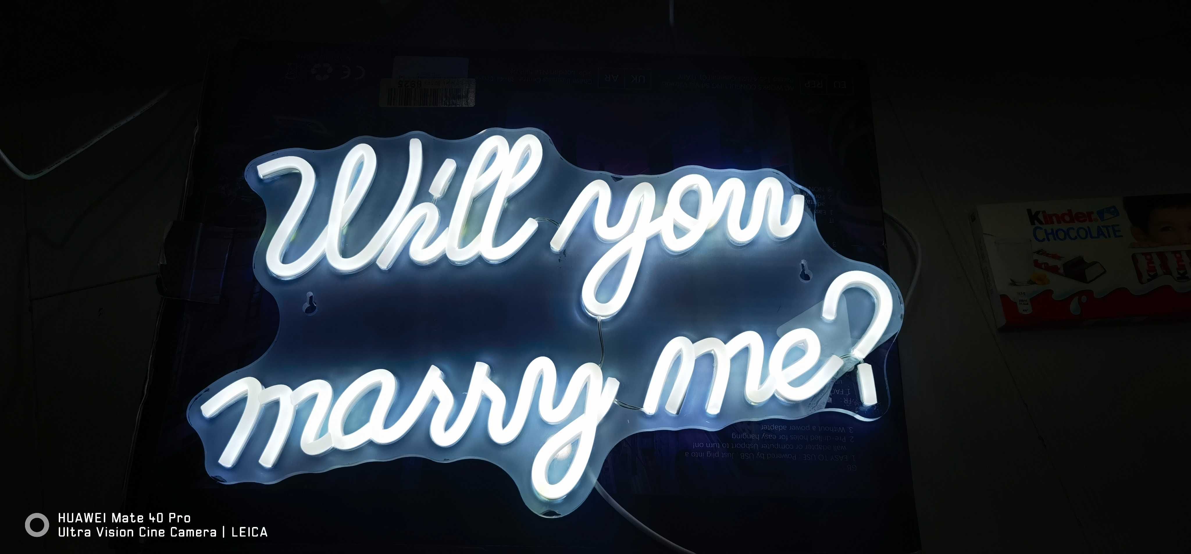 Neonowy znak świetlny LED Zaręczyny "Will You marry My"