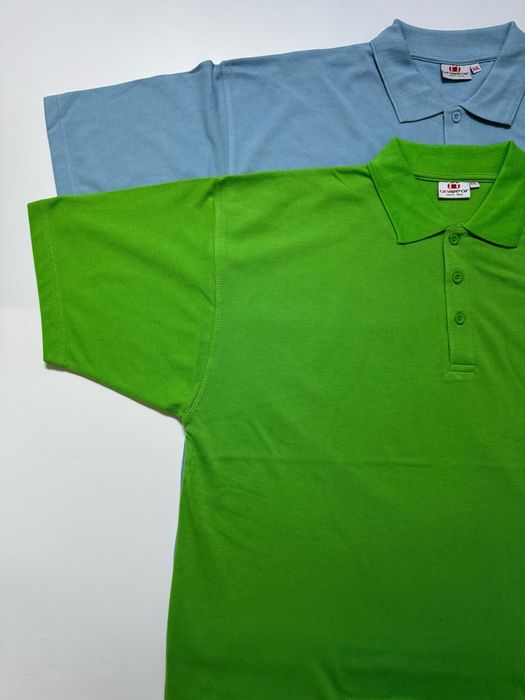 Nowe koszulki polo męskie 2 sztuki błękitna zielona XXL