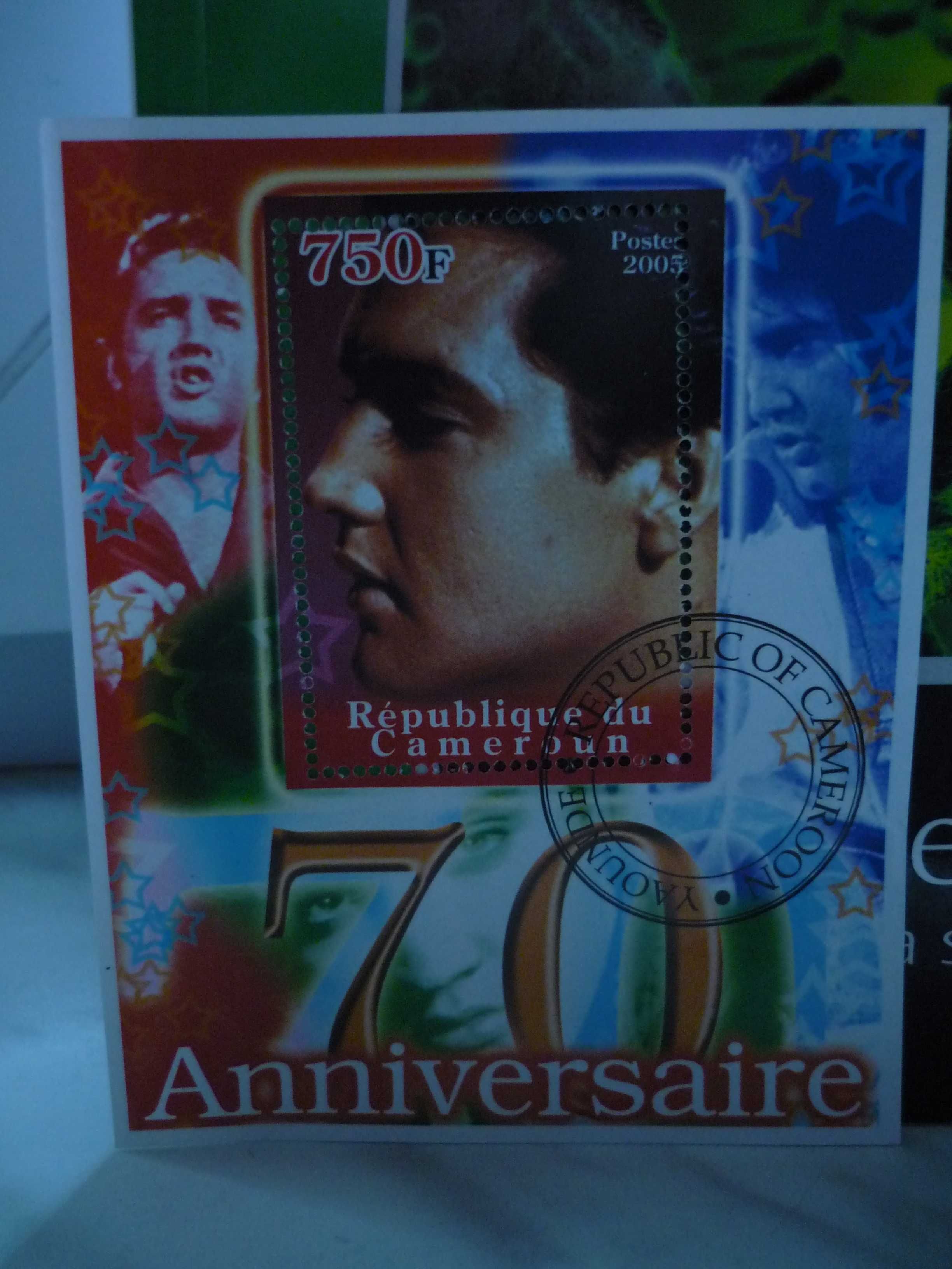 Elvis Presley , znaczki 3 sztuki. Kamerun , Kongo.