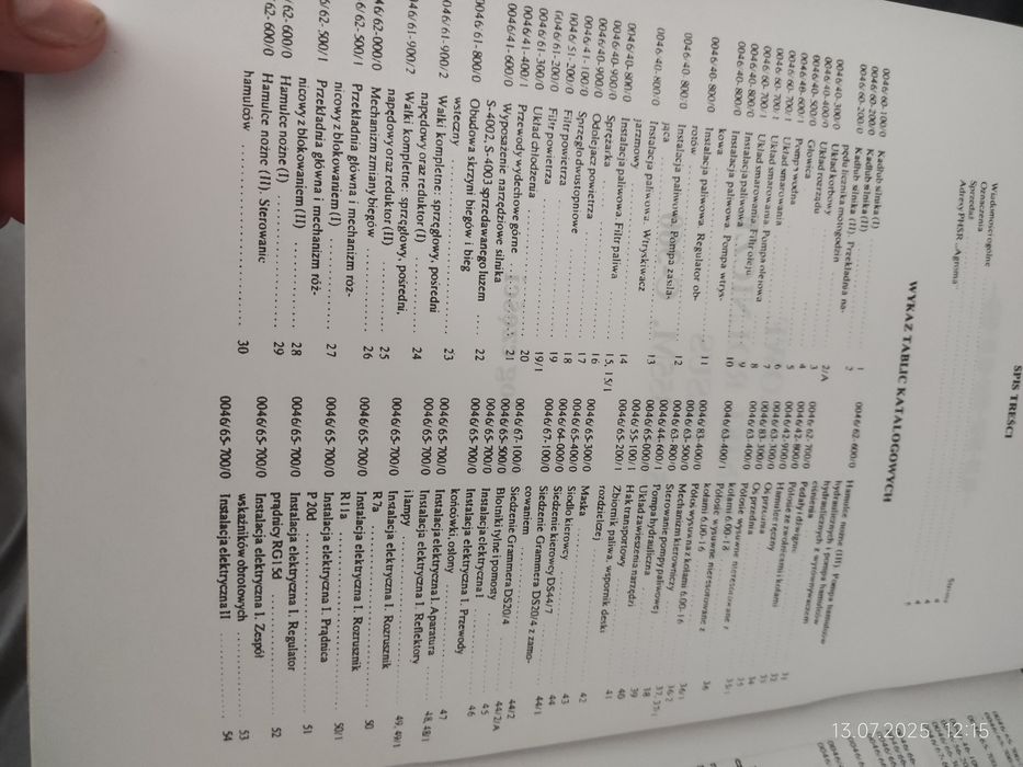 Ursus C355, C360, C355M kołowe ciągniki rolnicze katalog części