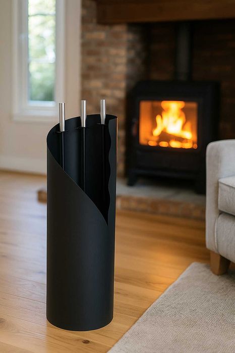 Zestaw Przybory Kominkowe Stojak Akcesoria do Kominka Pieca Loft