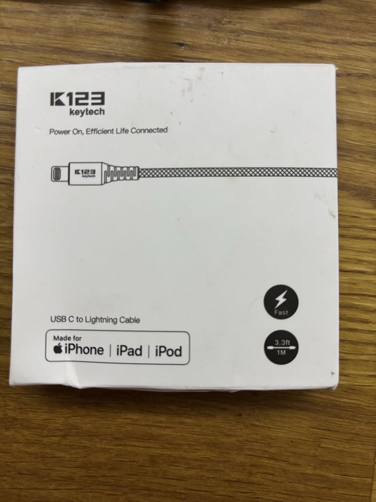Kabel przewod usb C lightning MFi do iphone ipad ipod 1m