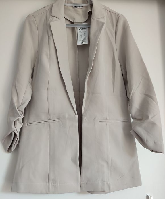 Marynarka bez guzików marszczenia rękawów