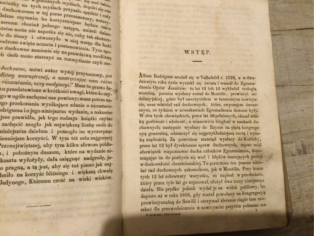 Książka ,O doskonałosci chrześcijańskiej,Rodiguez,1858r.,starodruk