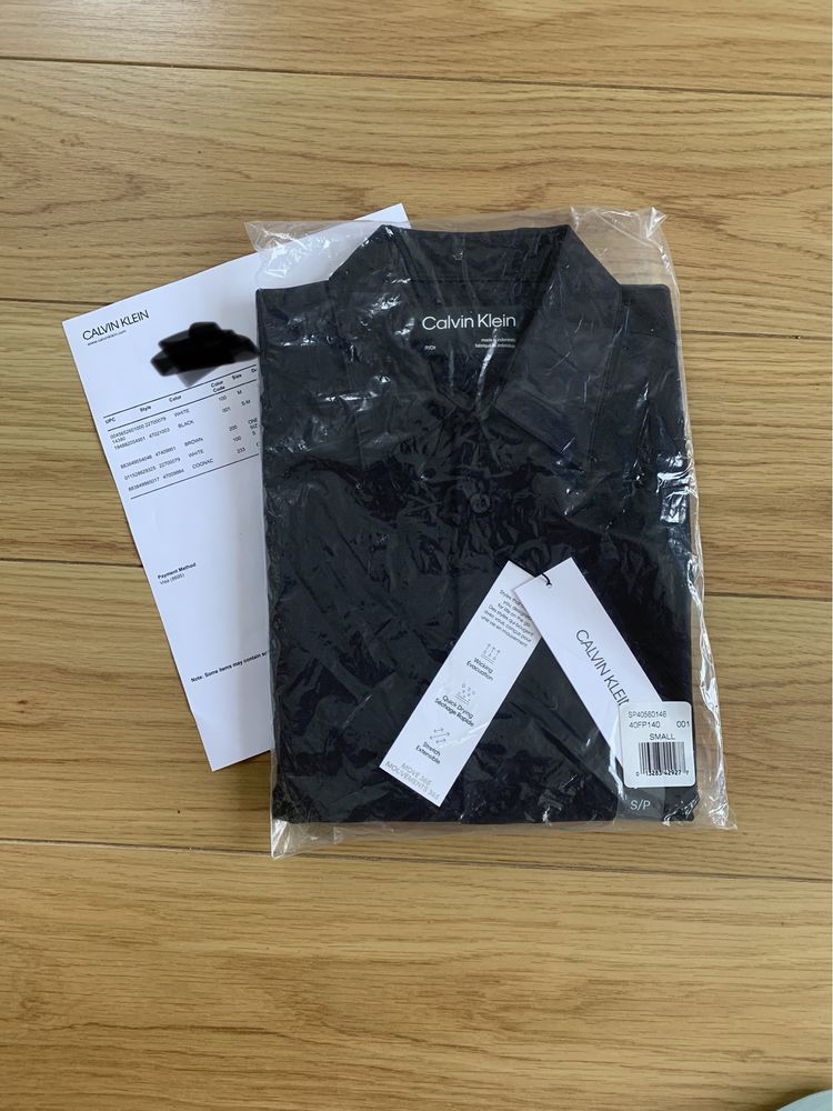 Новая, оригинальная рубашка Calvin Klein мужская, Размер S, Черная