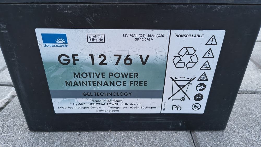 Akumulatory żelowe markowe 12 V 76 Ah