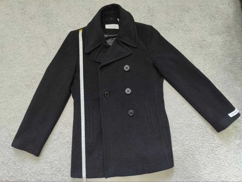 Оригінальне чорне двобортне пальто Calvin Klein з бірками