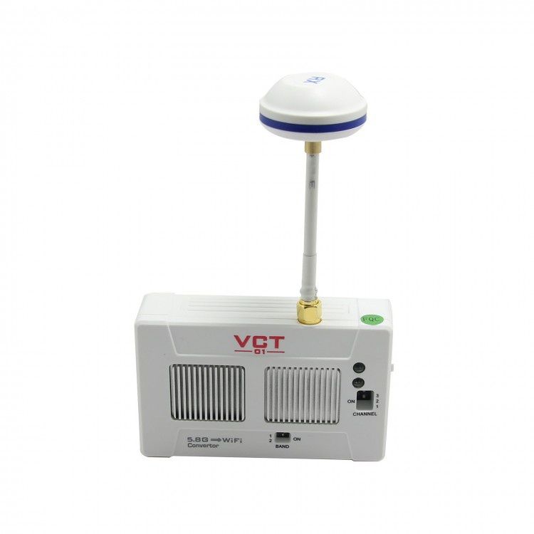 Konwenter VCT-01 przekształca sygnał obrazu 5.8GHz na sygnał WiFi