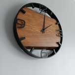 Zegar Loft z Drewna i Stali