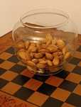 Pote de vidro redondo de pé
