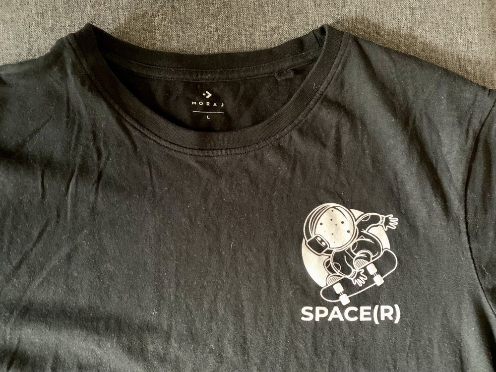 T-shirt, koszulka czarna męska w rozm L -space(r)