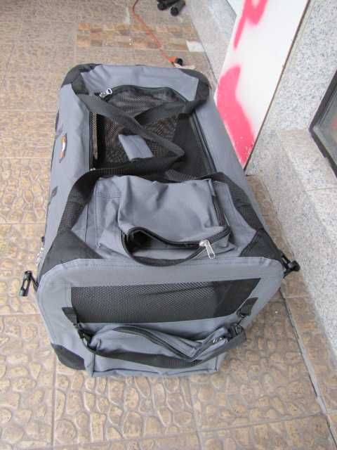 Transporter dla psa skrzynia torba FEANDREA 60x40 cm szara