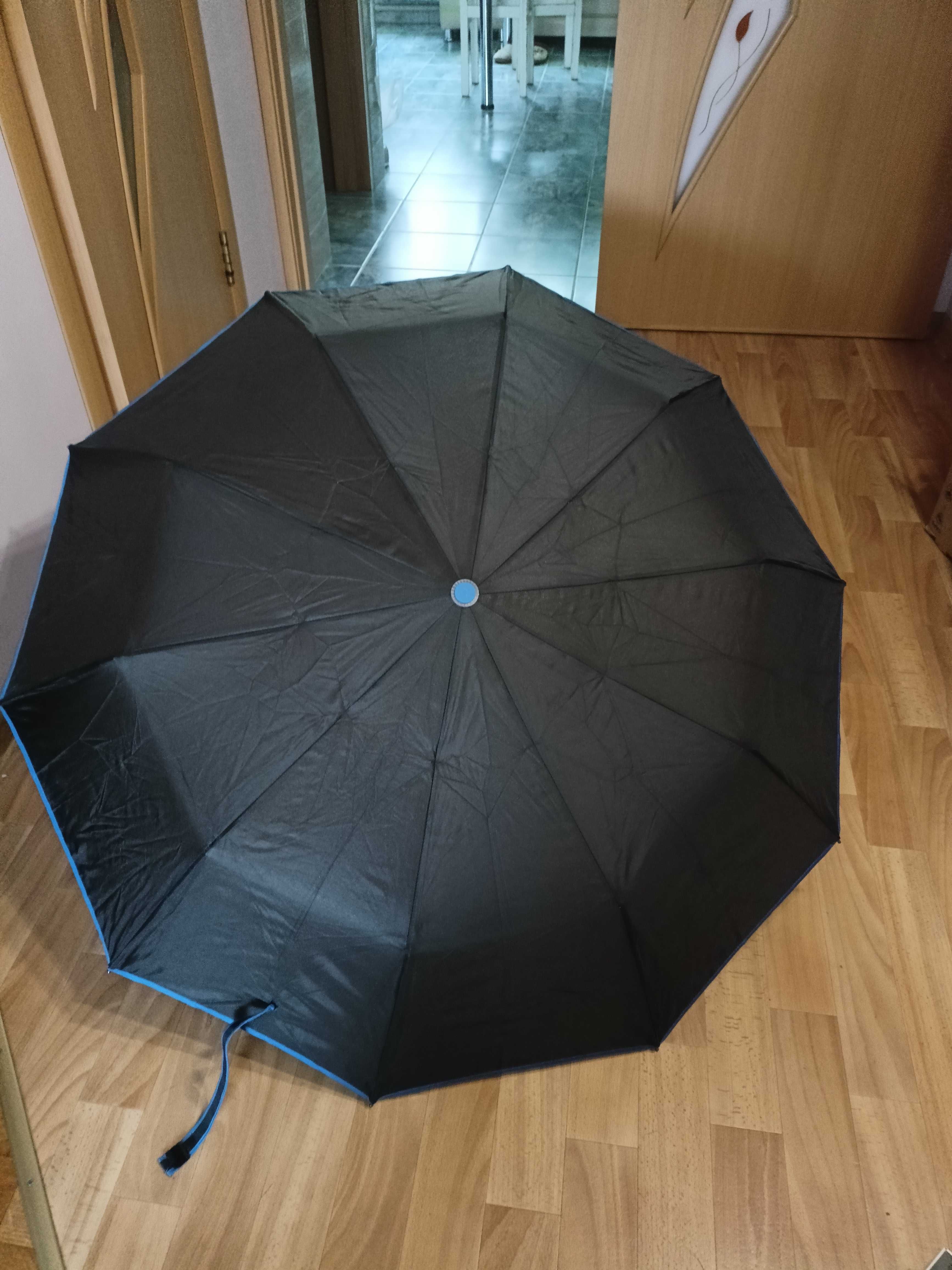 Жіночий напівавтомат зонт Bellissimo Чорний з синім