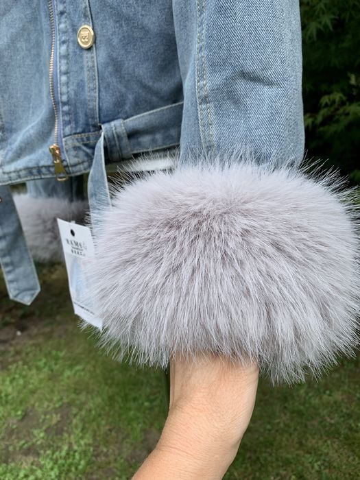 Kurtka dżinsowa ramoneska z futerkiem.