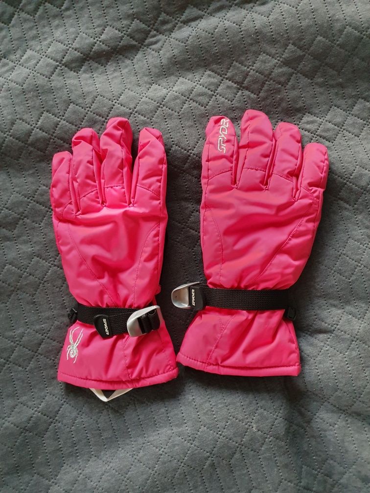 Rękawiczki narciarskie snowboardowe Spyder różowe