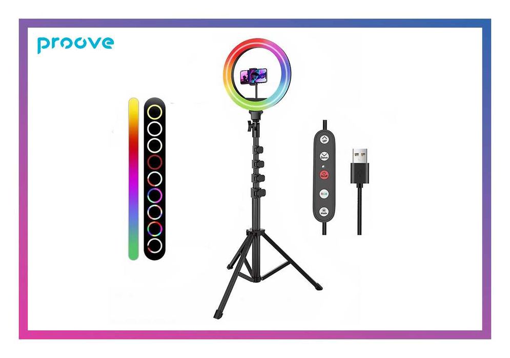Кольцевая RGB лампа со штативом для тик ток селфи лампа для блогера
