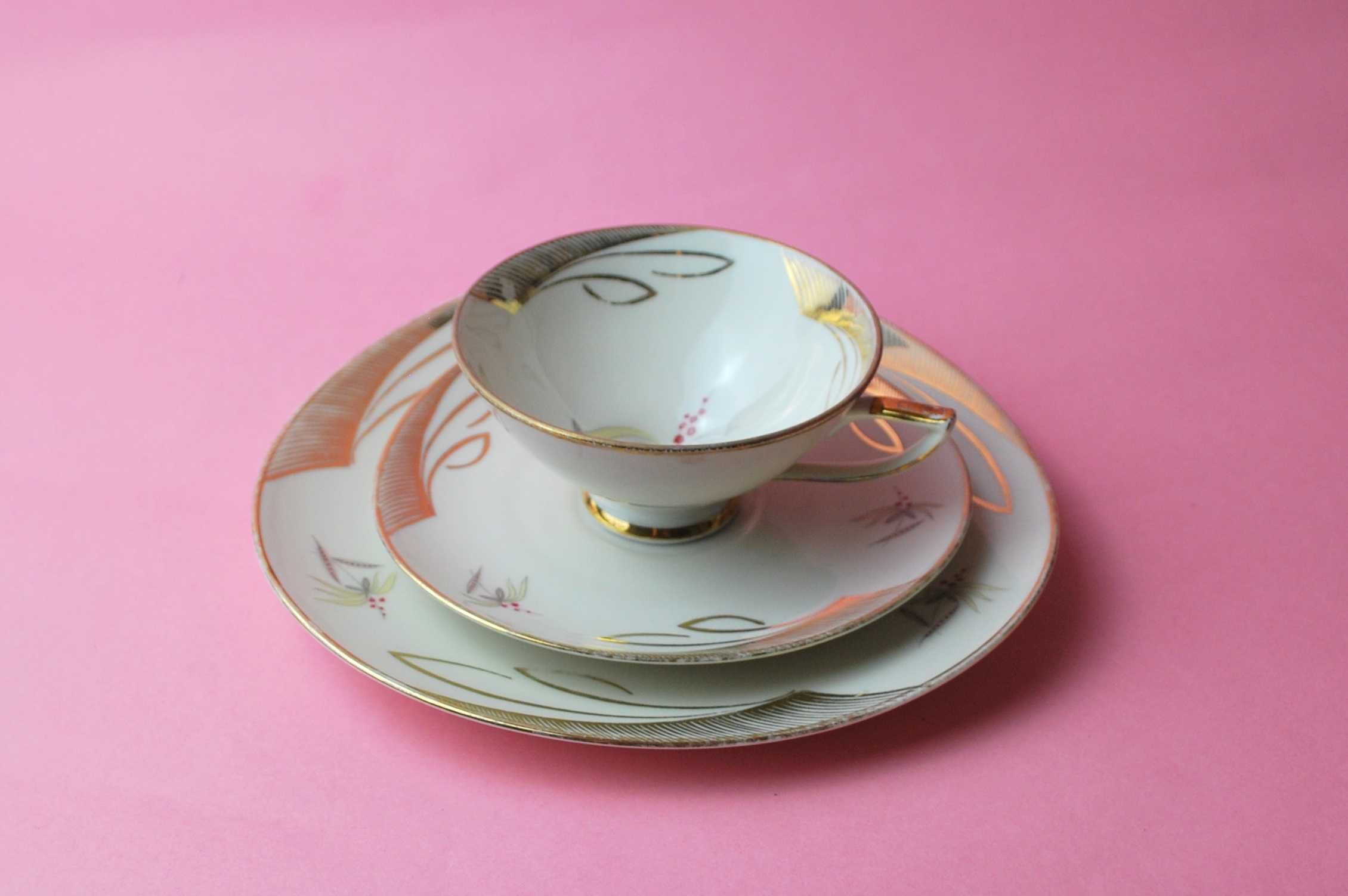 porcelana bavaria trio mid century lata 50