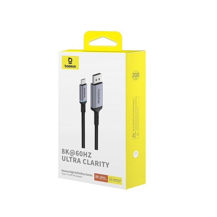 Kabel jednokierunkowy Baseus USB-C do DisplayPort 1.4 8K 60Hz 2m