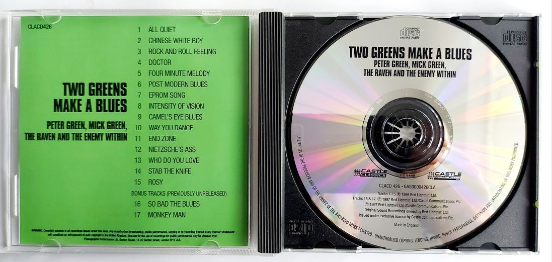 Peter Green Mick Green The Raven The Enemy Within Two Greens Make A Bl