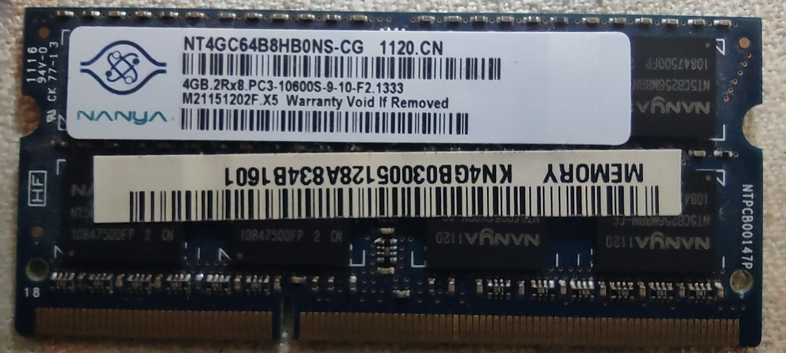 DDR3 SO-DIMM 4 Gb
Ємність: 4GB.
