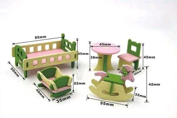 Набір дерев'яних меблів. Меблі.
