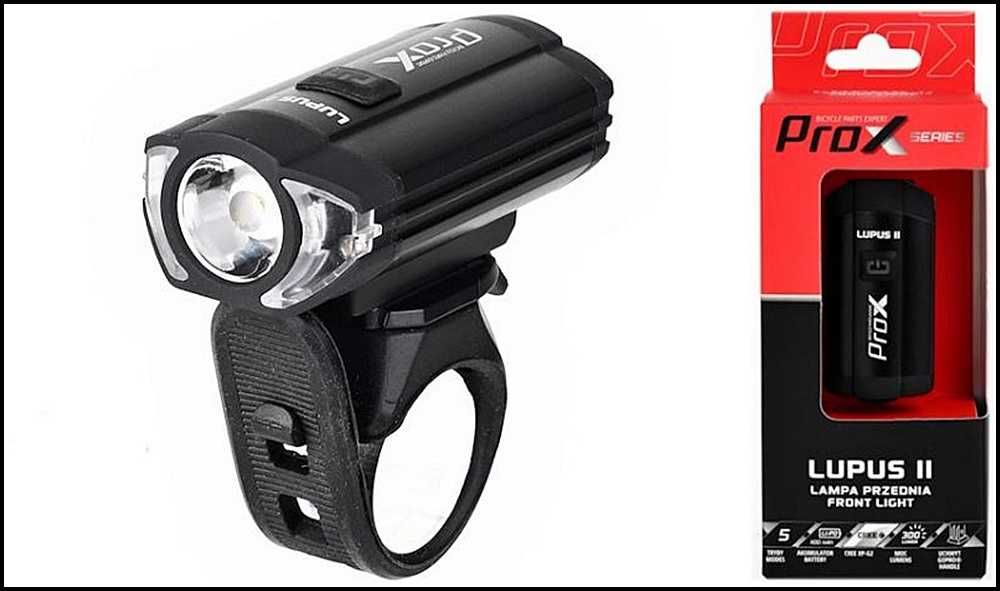 Lampka Rowerowa przednia ProX LUPUS LED 300Lm USB Promocja!