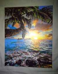 Картина Пальма над морем 40х50 см
