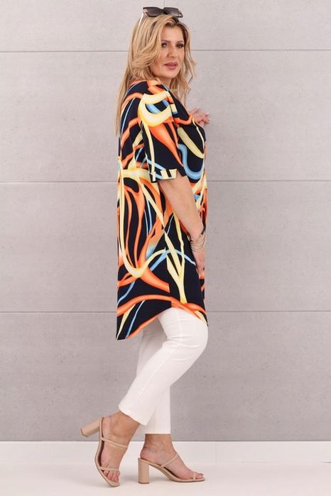 Tunika Z Kieszeniami Duże Rozmiary Polski Producent Sukienka Elastyczn